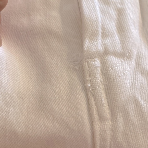 Zara Button Fly Raw Hem White Jeans - Picture 5 of 8